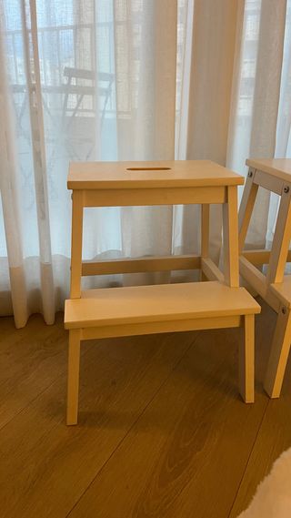 Taburete escalon madera blanco