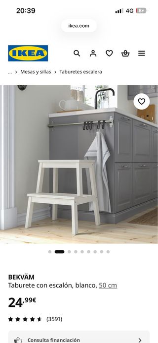 Taburete escalon madera blanco