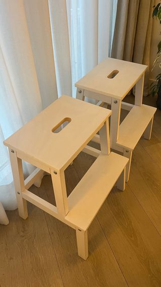 Taburete escalon madera blanco