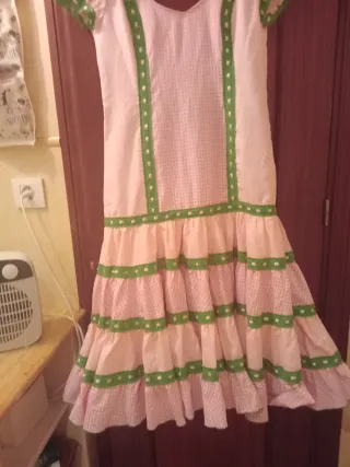 Bata Rociera Rosa y Verde