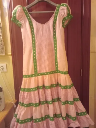 Bata Rociera Rosa y Verde