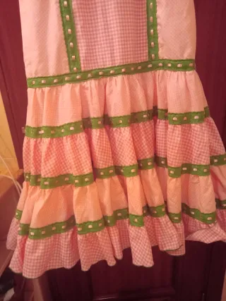 Bata Rociera Rosa y Verde