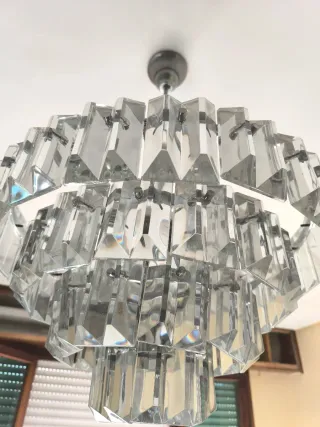 Lámpara de techo cristal y metal