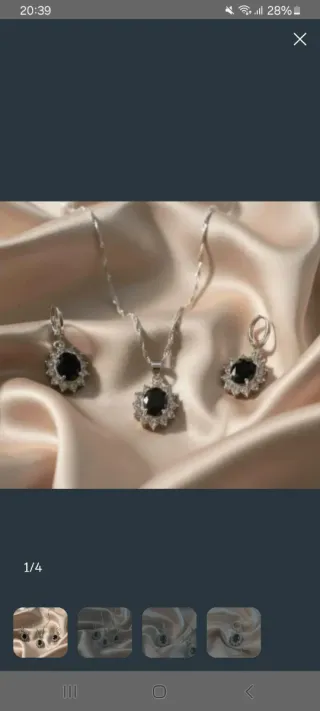 Set gioielli parure orecchini collana argento 925