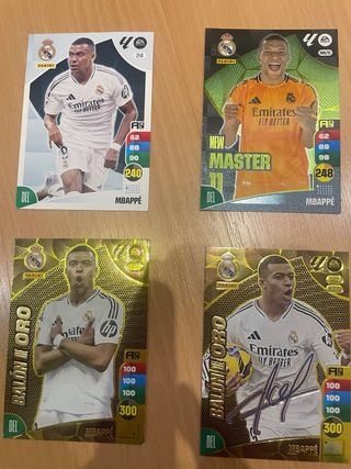 Cromos Mbappé Panini 4 tipos
