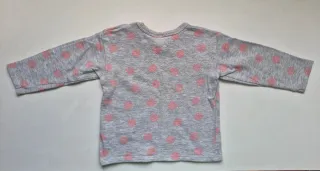 Camiseta H&M niña lunares rosa T. 86