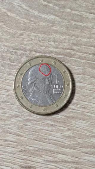 Moneda 1€ Mozart 2002 Fallo Acuñación