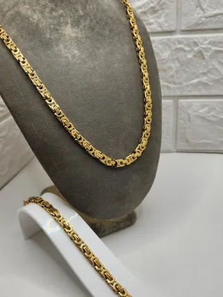 Conjunto bizantino Acero Quirúrgico Chapado oro