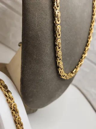 Conjunto bizantino Acero Quirúrgico Chapado oro