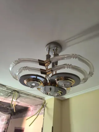 Lámpara de techo cristal y metal