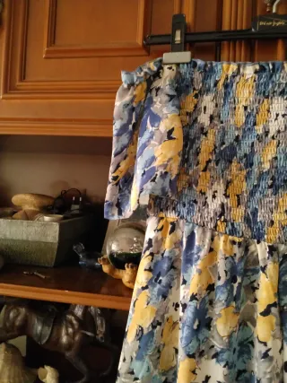 VESTIDO largo-maxi BOHO escote "Bardot" muy alegre