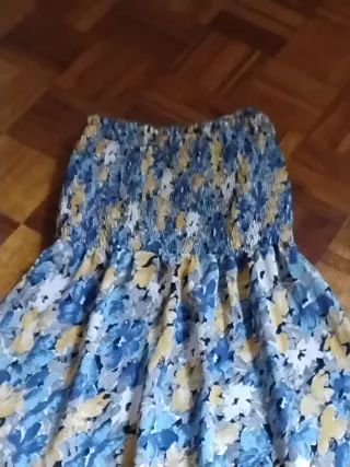 VESTIDO largo-maxi BOHO escote "Bardot" muy alegre