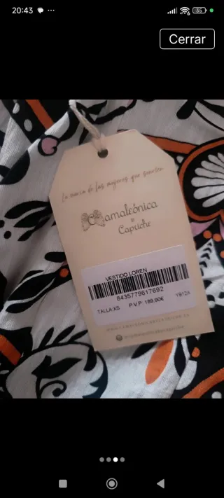 Vestido largo estampado blanco y negro