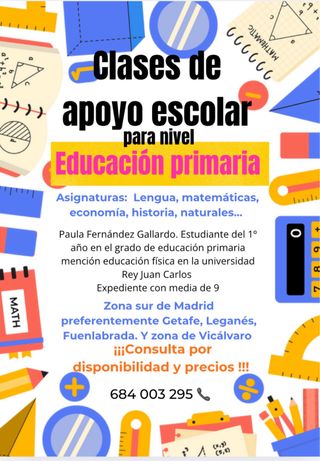 Clases particulares Zona Sur de Madrid y Vicálvaro
