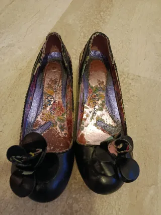 Zapatos piel tacón estilo años 50