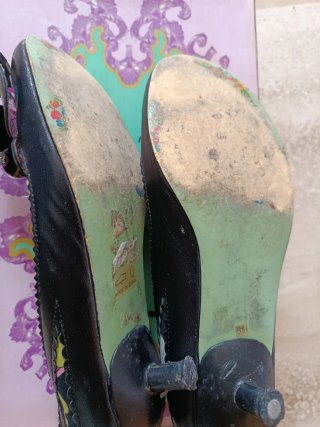 Zapatos piel tacón estilo años 50
