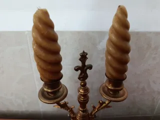 Candelabro vintage antiguo dorado