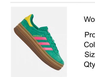 Adidas Gazelle Verde y Rosa Completamente nuevas