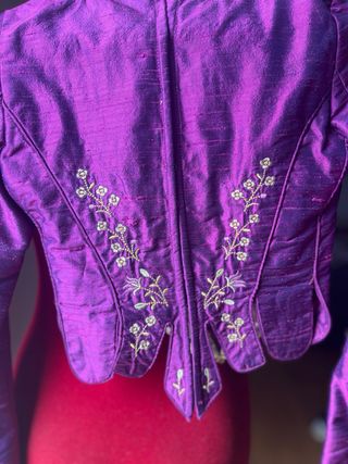 Corpiño fallera niña morado y dorado