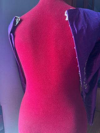 Corpiño fallera niña morado y dorado