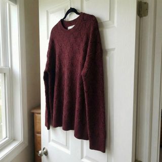 Jersey Sfera punto calado granate oversize L