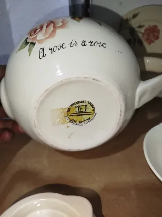 Juego de té Cerámica Holandesa Flores.