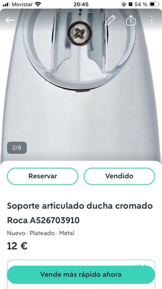 2 soportes articulados ducha Roca cromo A526703910