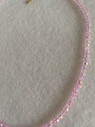 Colar com Cristais Rosa e Dourado