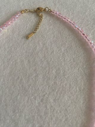 Colar com Cristais Rosa e Dourado