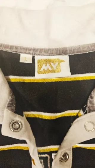 Polo Milano Young donna righe oro nero