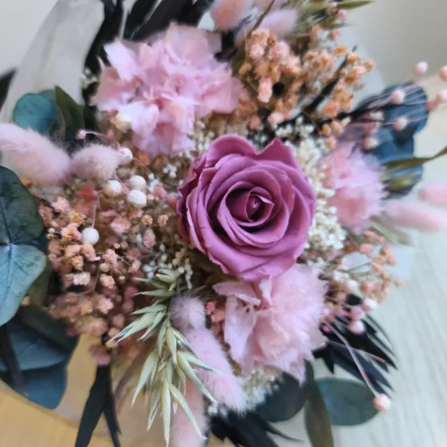 Ramo preservado tonos rosa elegante