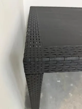 Conjunto mesa y sillas exterior negro