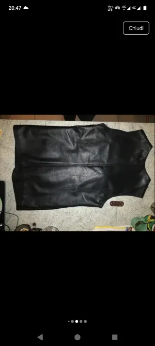Gilet in pelle nero foderato