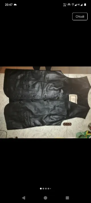 Gilet in pelle nero foderato