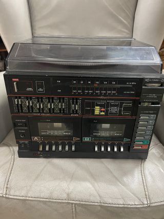 Equipo Música Vintage Tocadiscos Doble Cassette