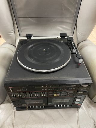 Equipo Música Vintage Tocadiscos Doble Cassette