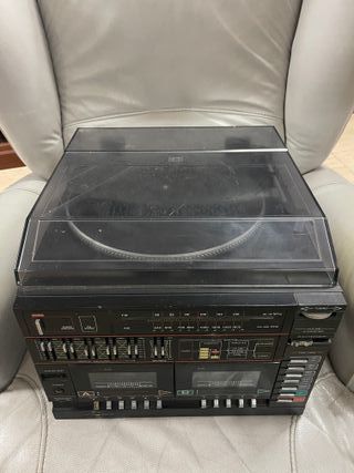 Equipo Música Vintage Tocadiscos Doble Cassette