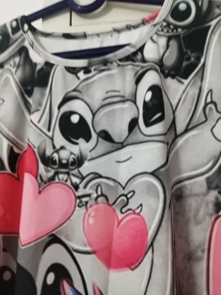 Vestido Estampado Stitch Corazones