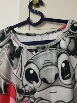 Vestido Estampado Stitch Corazones