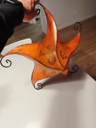 Lámpara árabe piel cordero cosida mano