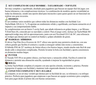 Set Palos de Golf TAYLORMADE 320