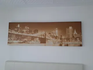 Cuadro paisaje urbano puente