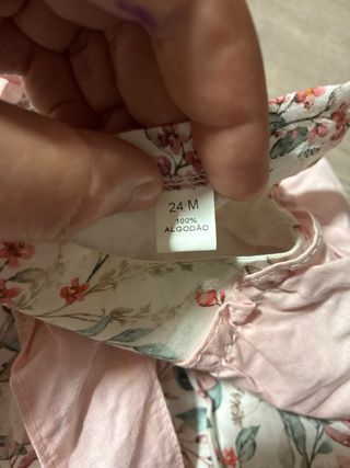 Vestido y braguita bebé flores rosa