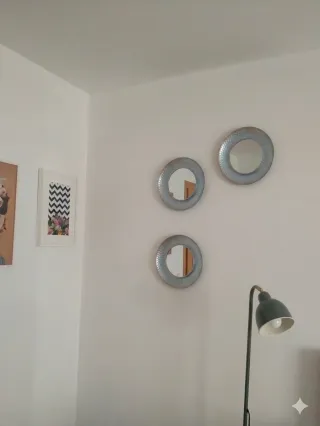 Set di 3 Specchi Decorativi Rotondi