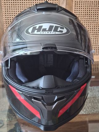 Casco Moto Integral Negro con Diseño