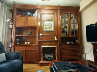 Mueble Boiserie Madera y Cristal