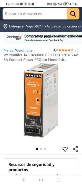 Fuente Alimentación Weidmüller 24V 5A
