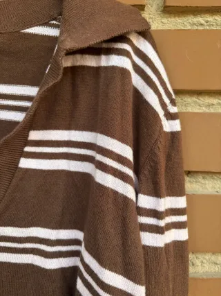 Jersey Stradivarius Rayas Marrón Rosa pastel