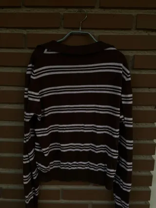 Jersey Stradivarius Rayas Marrón Rosa pastel