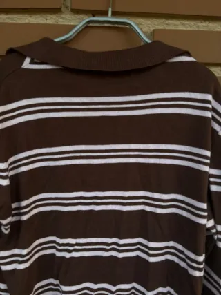 Jersey Stradivarius Rayas Marrón Rosa pastel